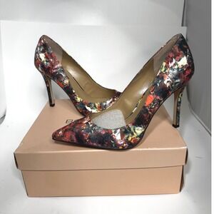 BCBGeneration Treasure Multi Color Painted Patent Pointed Toe Pumps Heels Size 8